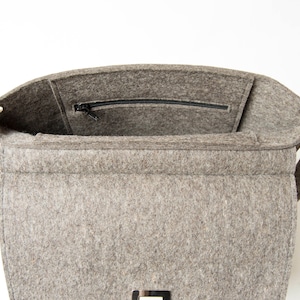 Wool Felt FLAP BAG warm grey tote bag grey bag womens bag felt shoulder bag elegant bag made in Italy image 8