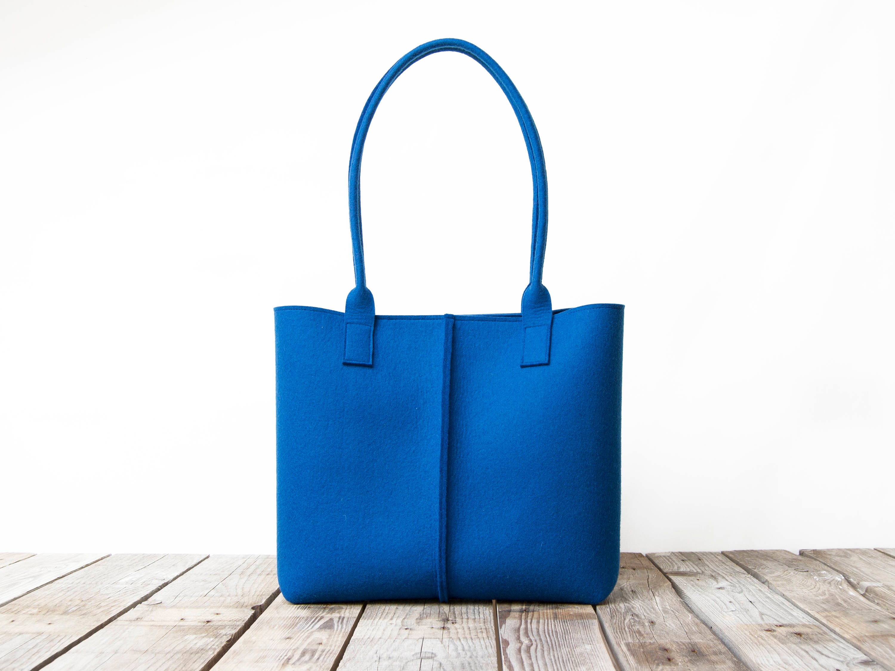 Wool Felt TOTE BAG deep blue made in Italy