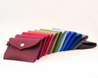 Wool felt PURSE - wallet - coin purse - key holder - felt cardholder - business card holder - gift idea - made in Italy