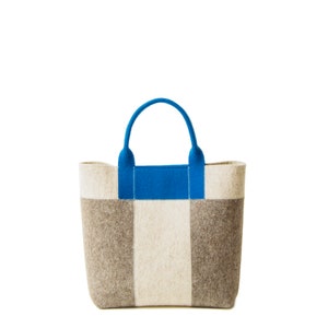 30% OFF Small Three-tone HANDBAG oatmeal-grey-blue wool felt tote bag womens bag felt shoulder bag grey bag made in Italy Small