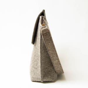 Wool Felt FLAP BAG warm grey tote bag grey bag womens bag felt shoulder bag elegant bag made in Italy image 4