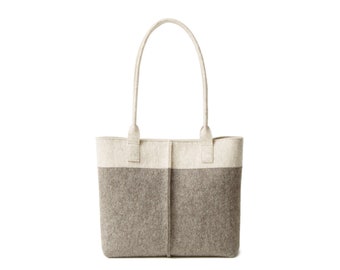 バッグ HUMAN MADE FELT TOTE BAG SMALL GREY Wool Felt TOTE BAG Oatmeal and Grey - Two Tone Tote Bag