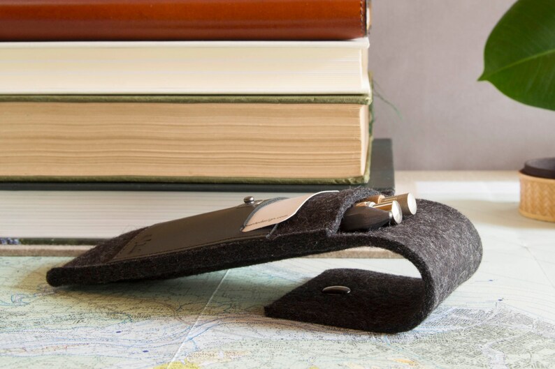 Felt and Leather PEN HOLDER Sunglasses Case Pencil Case Etsy