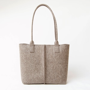 Wool Felt TOTE BAG grey tote bag grey bag womens bag felt shoulder bag carry all bag made in Italy image 1