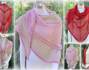 Pattern only - Bacall Shawl pattern crochet lace pattern scarf large