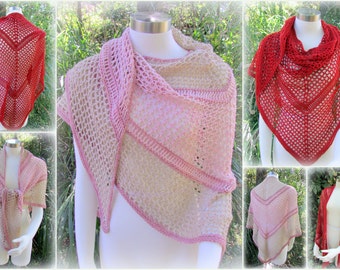 Pattern only - Bacall Shawl pattern crochet lace pattern scarf large