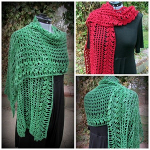 Solo patrón - Patrón de chal Maureen O', patrón de encaje de crochet, bufanda rectangular tipo chal