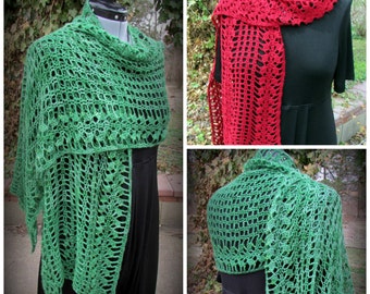 Pattern only - Maureen O'  Shawl pattern crochet lace pattern shawlette rectangle scarf
