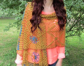 Pattern only -Carmen Shawl pattern crochet lace pattern shawlette rectangle scarf crocheted shawl