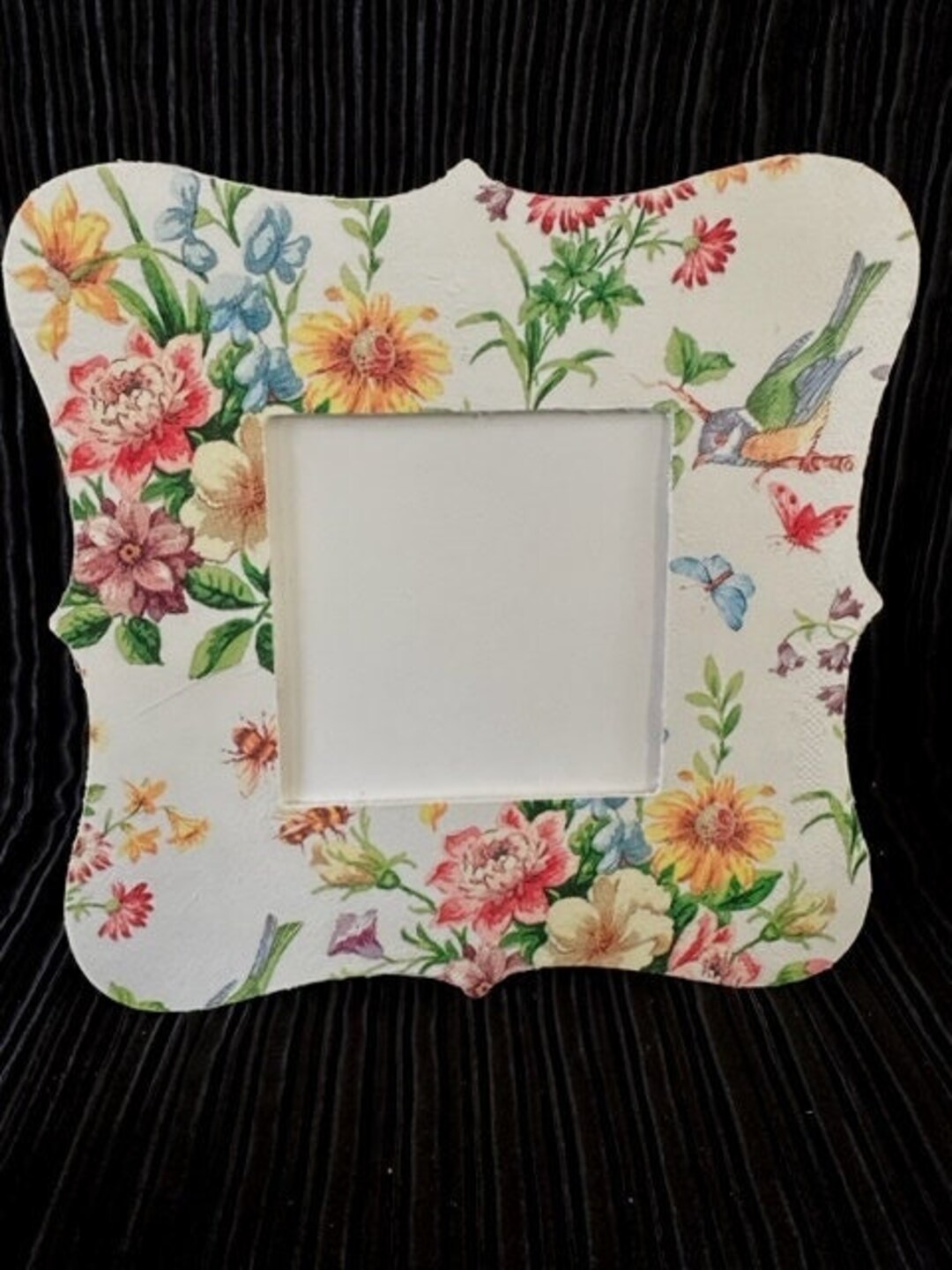 Picture Frame Decoupage Picture Frame Bird Picture Frame Etsy