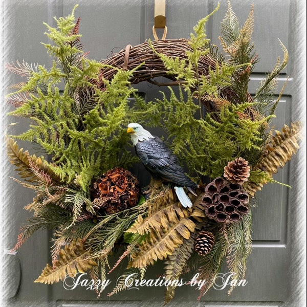 Bald Eagle Wreath, Grapevine Eagle Wreath, Bald Eagle, Nature Wreath, Grapevine Bald Eagle Wreath