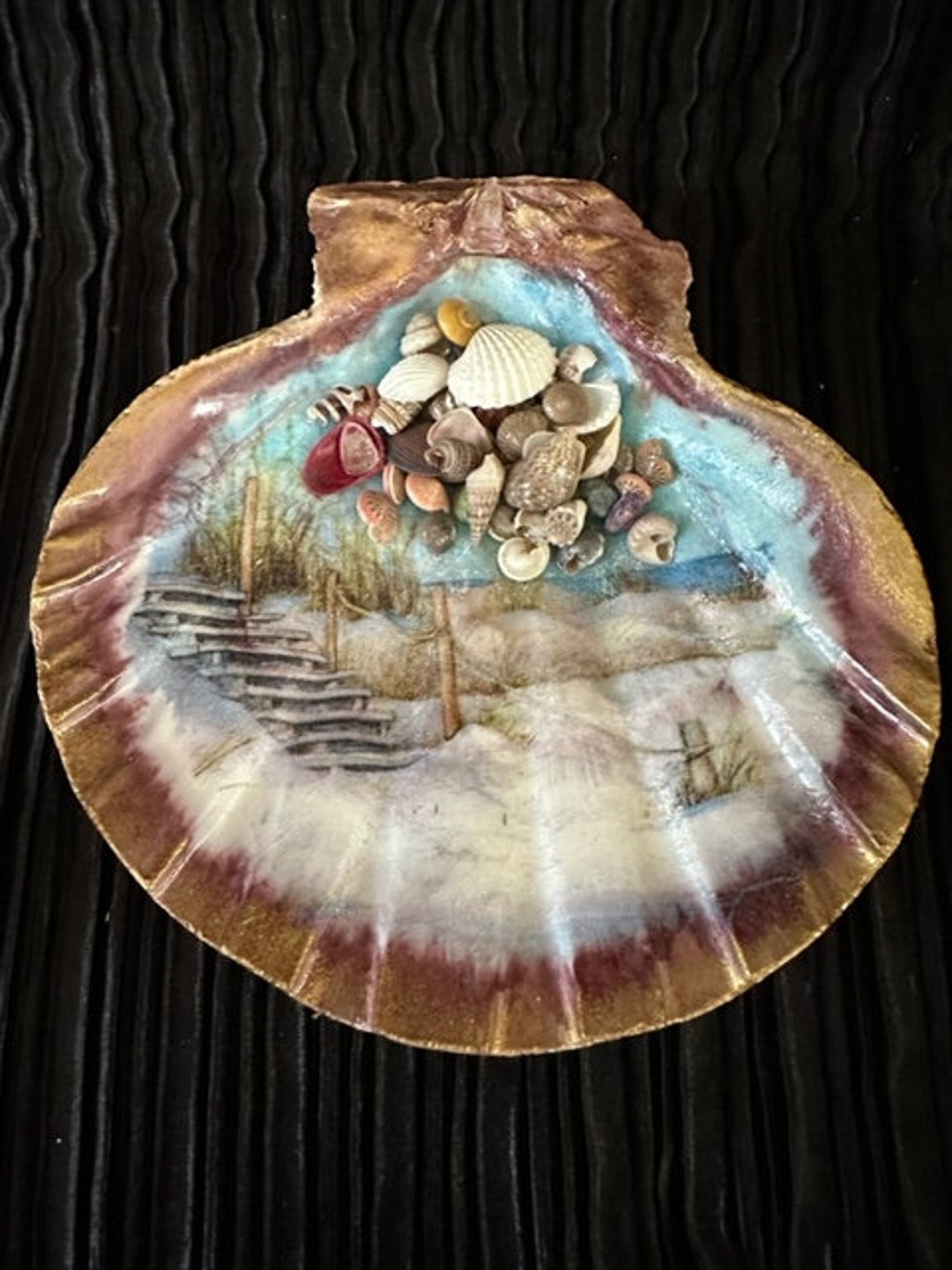 Decoupage Seashell Seashell Nautical Decor Beach Decor Etsy