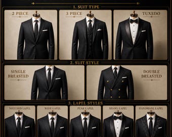 Men’s Custom Tailored Suit – Wedding Tuxedo, Business Formal, Prom & Event Wear