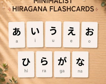 Minimalist Hiragana Flashcards Printable PDF | Japanese Flash Cards for Beginners | Learn Japanese | Instant Download