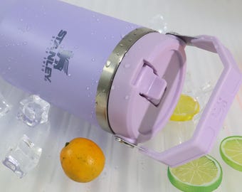 Stanley IceFlow 30 oz Tumbler | Lavender Gray Insulated Stainless Steel Bottle with Handle Lid