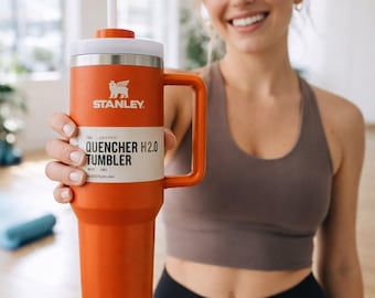 STANLEY 40 oz Quencher H2.0 Tumbler – Bright Orange Stainless Steel Travel Mug