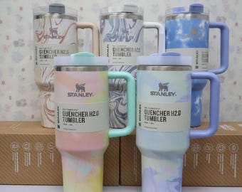 Stanley Quencher H2.0 40oz Tumbler – Serene Brushstrokes Tie Dye Colors