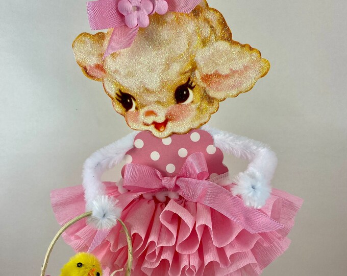 Easter Lamb Easter Decor Vintage Style Bump Chenille Figure Etsy