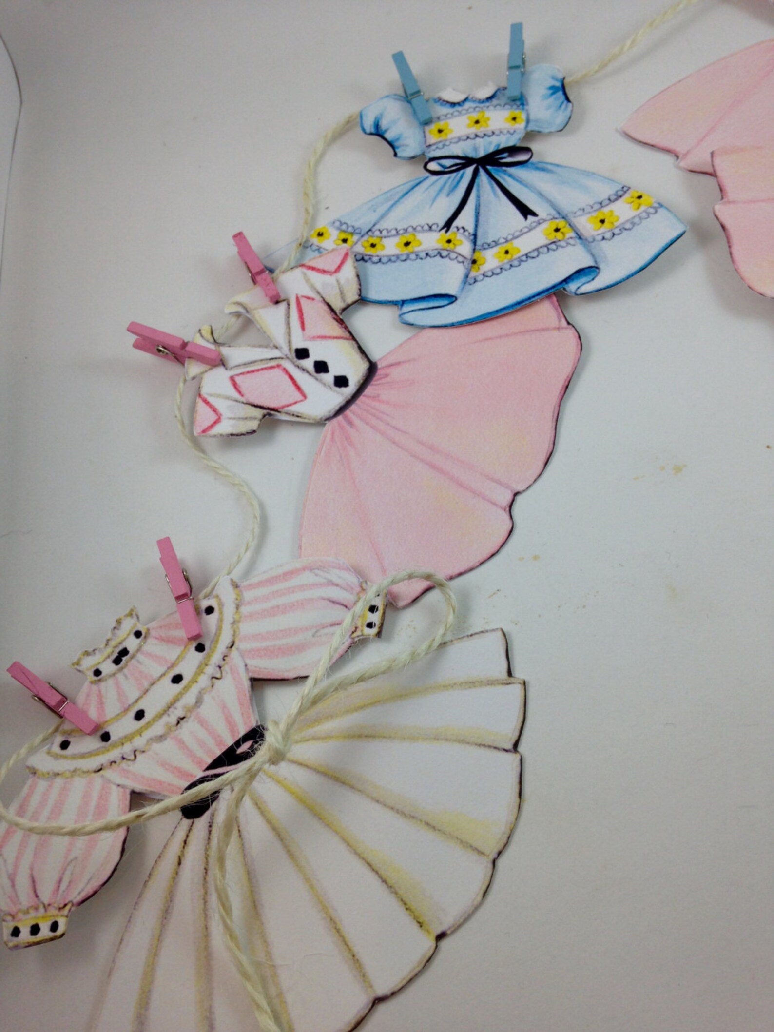 Vintage Paper Doll Dress Banner Garland Etsy