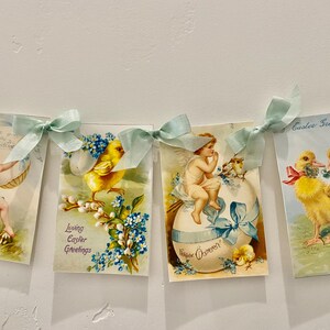 Vintage Easter Decorations Easter Banner Easter Day Decor Garland Bunting