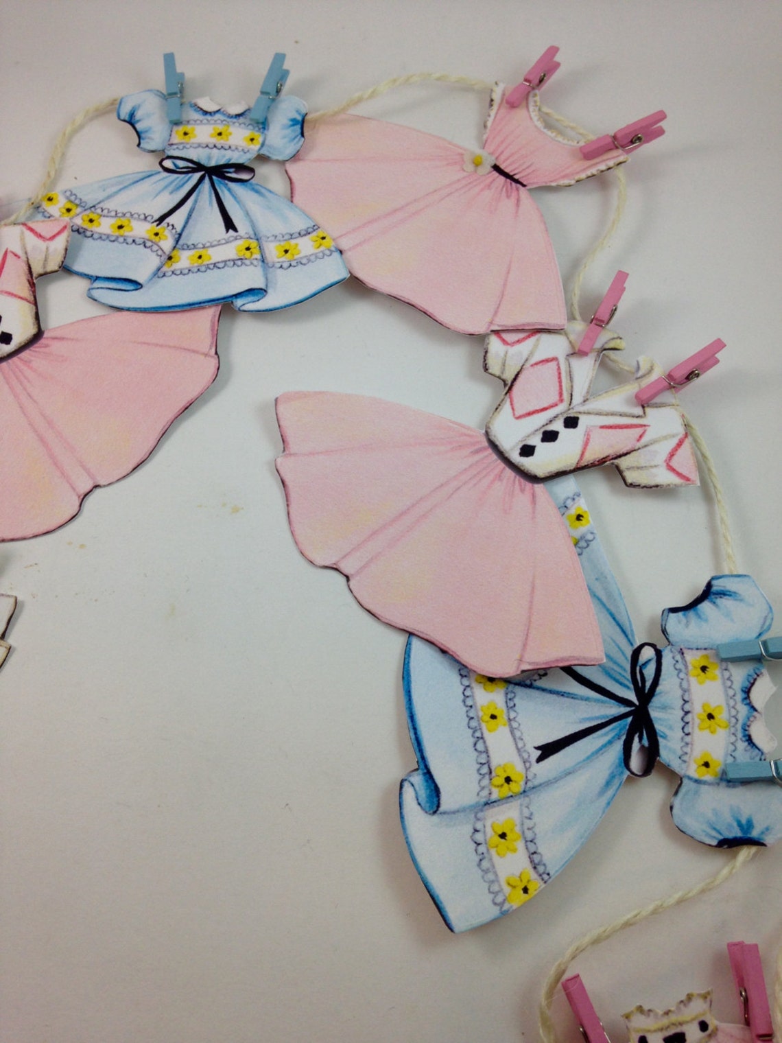 Vintage Paper Doll Dress Banner Garland Etsy