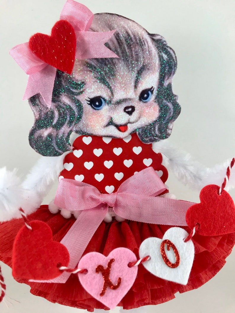 Valentine Puppy Valentine's Day Decor Handmade Vintage | Etsy