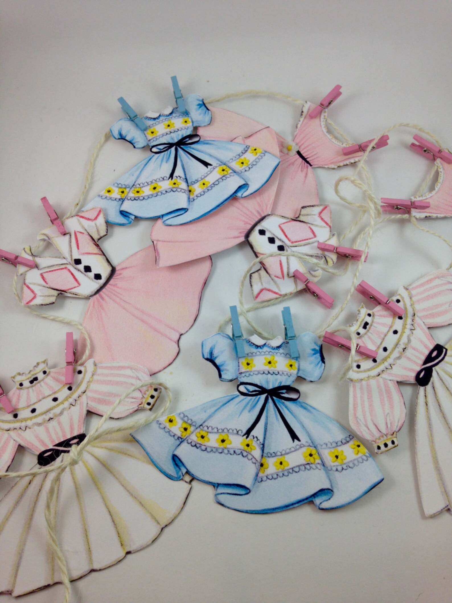 Vintage Paper Doll Dress Banner Garland Etsy