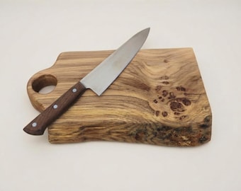 Live Edge Oak Burr Chopping Board: Rustic Yorkshire Serving Platter
