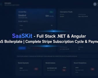 Clean Architecture SaaSKit - Full Stack .NET , Angular Boilerplate | Complete Stripe Subscription & Payment Lifecycle