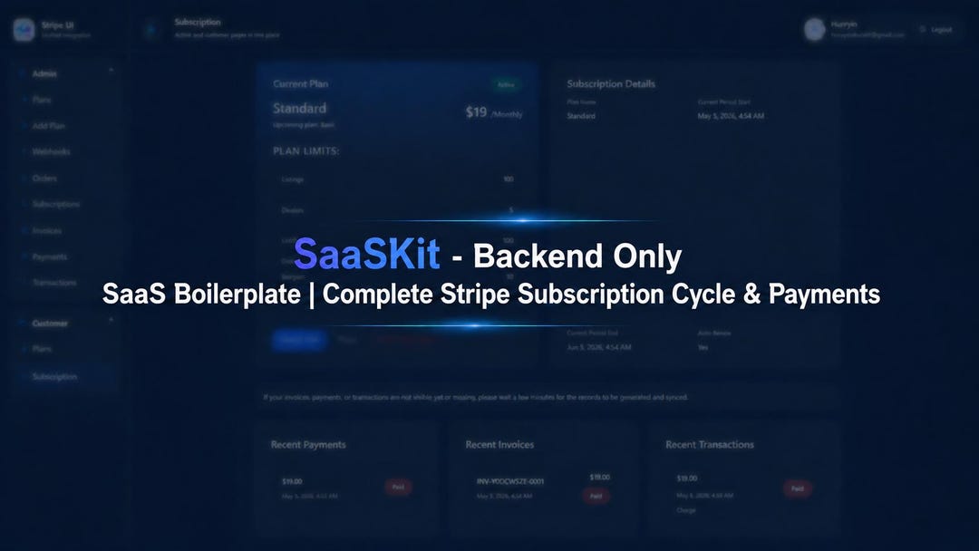 Clean Architecture Saaskit .NET Backend Only | Complete Stripe ...