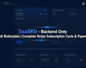 Arquitectura limpia SaaSKit .NET Backend solamente / Ciclo de vida completo de suscripción y pago de Stripe