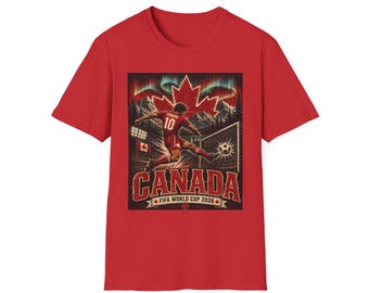 Vintage Canada Soccer Shirt, FIFA World Cup 2026 Canada Tee, Retro Football Graphic T-Shirt, Canadian Soccer Fan Gift
