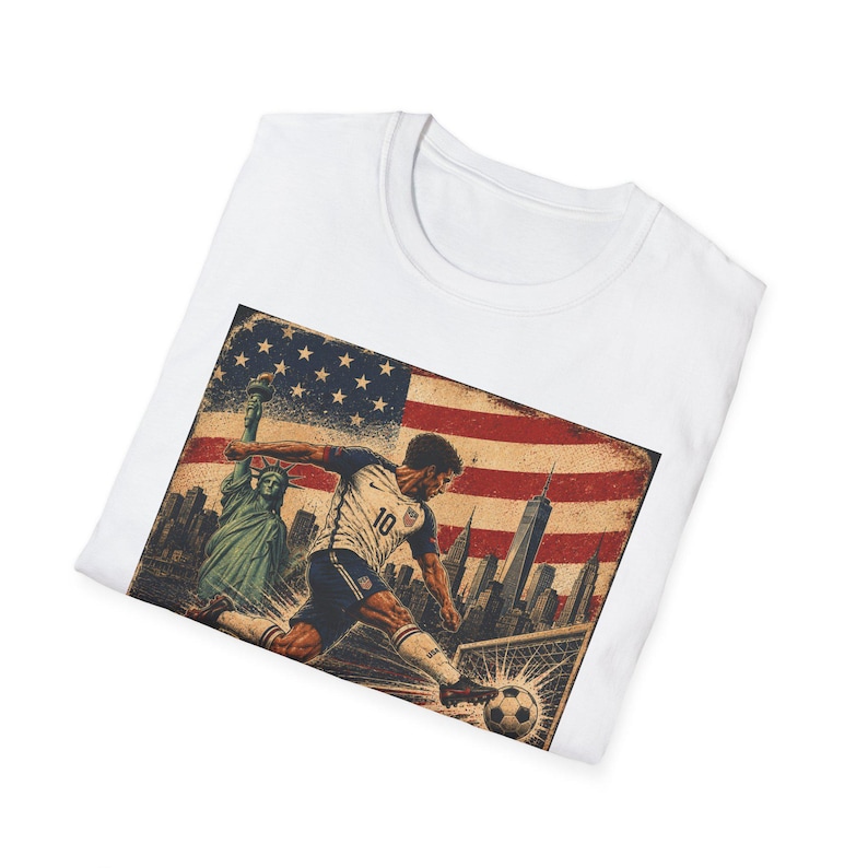 Vintage USA Soccer Shirt, World Cup 2026 USA Tee, Retro USMNT Football Graphic T-Shirt, American Soccer Fan Gift, Patriotic Sports Tee image 4