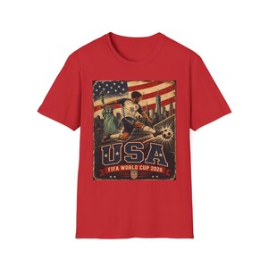 Vintage USA Soccer Shirt, World Cup 2026 USA Tee, Retro USMNT Football Graphic T-Shirt, American Soccer Fan Gift, Patriotic Sports Tee image 9
