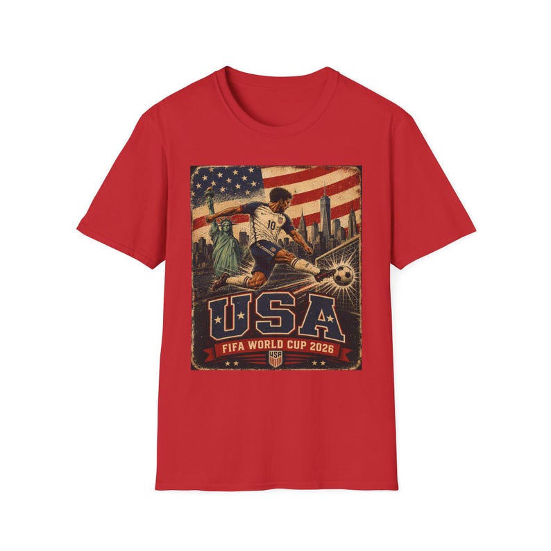 Vintage USA Soccer Shirt, World Cup 2026 USA Tee, Retro USMNT Football Graphic T-Shirt, American Soccer Fan Gift, Patriotic Sports Tee image 9