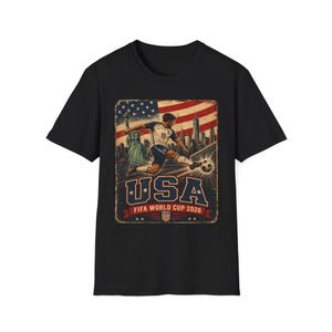 Vintage USA Soccer Shirt, World Cup 2026 USA Tee, Retro USMNT Football Graphic T-Shirt, American Soccer Fan Gift, Patriotic Sports Tee image 5