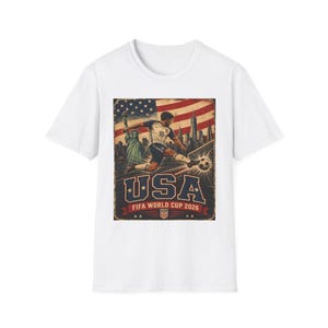 Vintage USA Soccer Shirt, World Cup 2026 USA Tee, Retro USMNT Football Graphic T-Shirt, American Soccer Fan Gift, Patriotic Sports Tee image 1