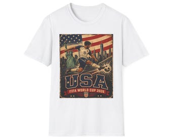 Maglietta vintage da calcio USA, maglietta USA Coppa del Mondo 2026, t-shirt grafica retrò USMNT, regalo per tifosi di calcio americani, maglietta sportiva patriottica