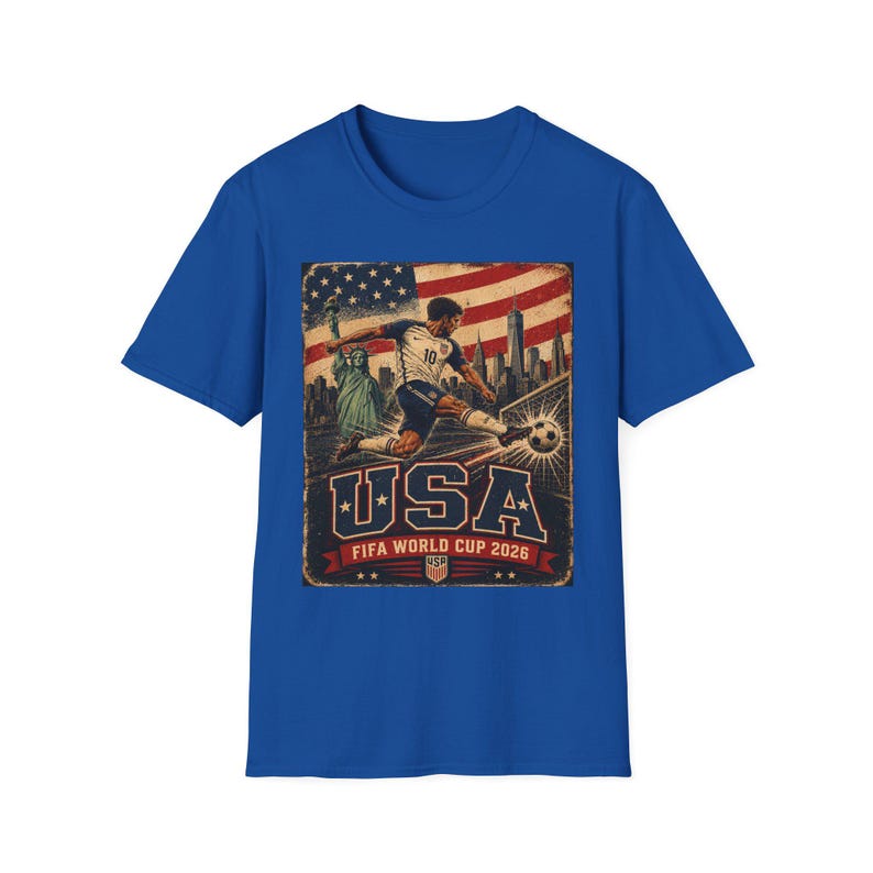 Vintage USA Soccer Shirt, World Cup 2026 USA Tee, Retro USMNT Football Graphic T-Shirt, American Soccer Fan Gift, Patriotic Sports Tee image 11
