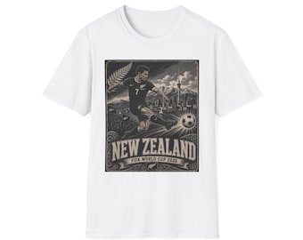 Vintage New Zealand Soccer Shirt, FIFA World Cup 2026 New Zealand Tee, Retro All Whites Football Graphic T-Shirt, NZ Soccer Fan Gift