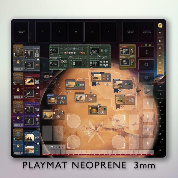 Neoprene Dune Imperium Uprising + Bloodlines Custom Gameboard game board CCG LCG "Mouse Pad" - 3mm