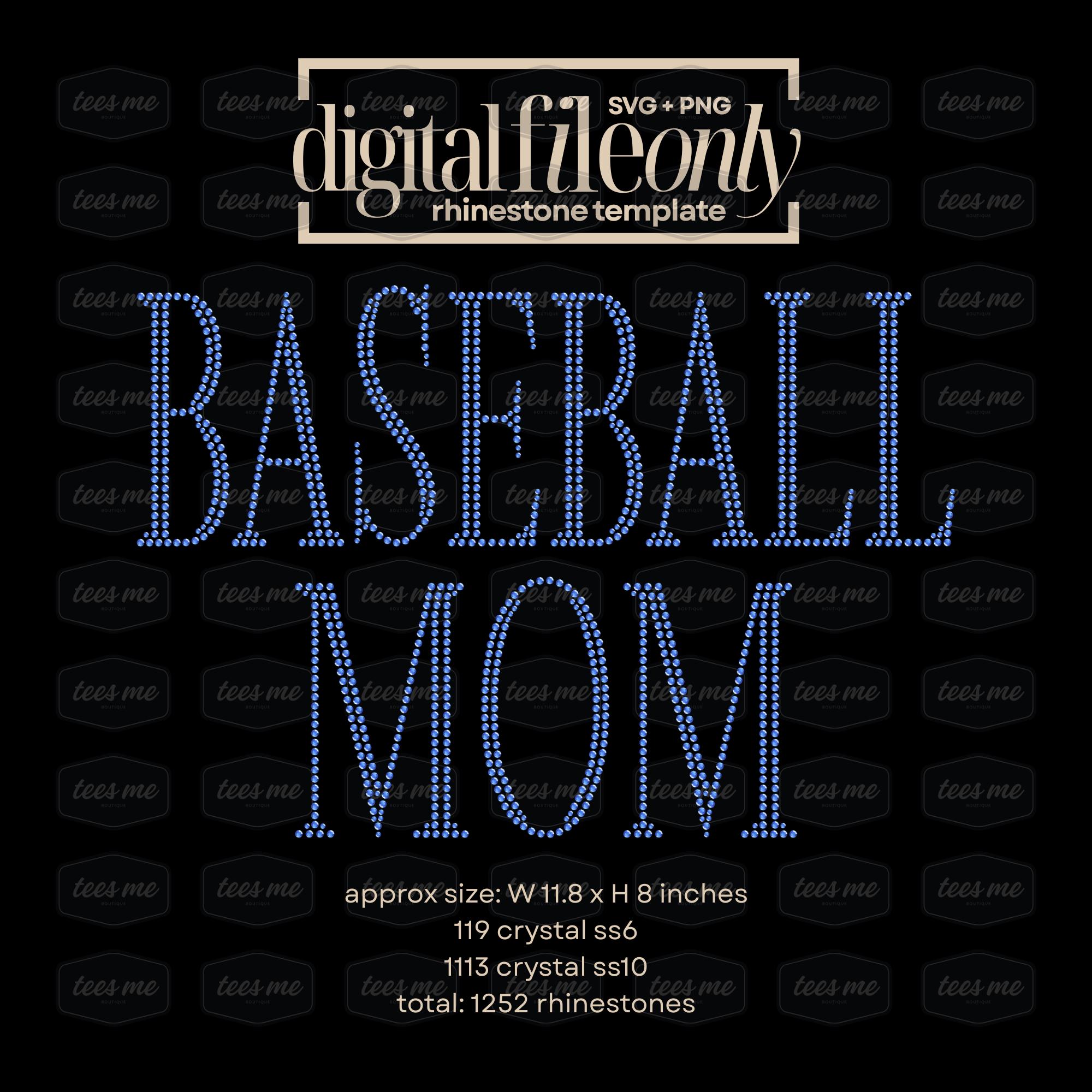 Baseball Mom Rhinestone Template SVG | Sports Mom Bling Cut File ...