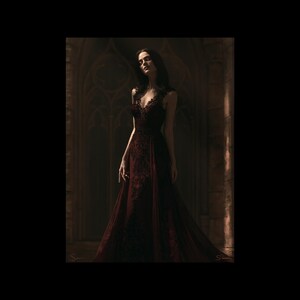Medieval Fantasy Vampire Bride Portrait | DnD Villain Art | TTRPG BBEG Encounter Art | Dungeon Master Encounter Art | Digital Download