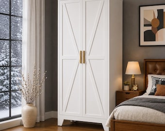 Modern Tall Storage Cabinet, Adjustable Shelves, Steel Pantry Organizer