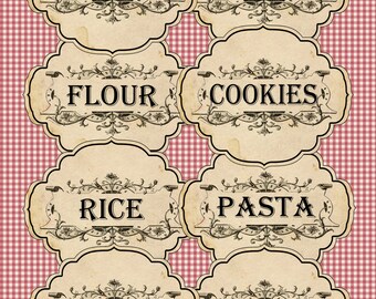 Instant Download 8 Digital Pantry Labels Graphics Images | Etsy