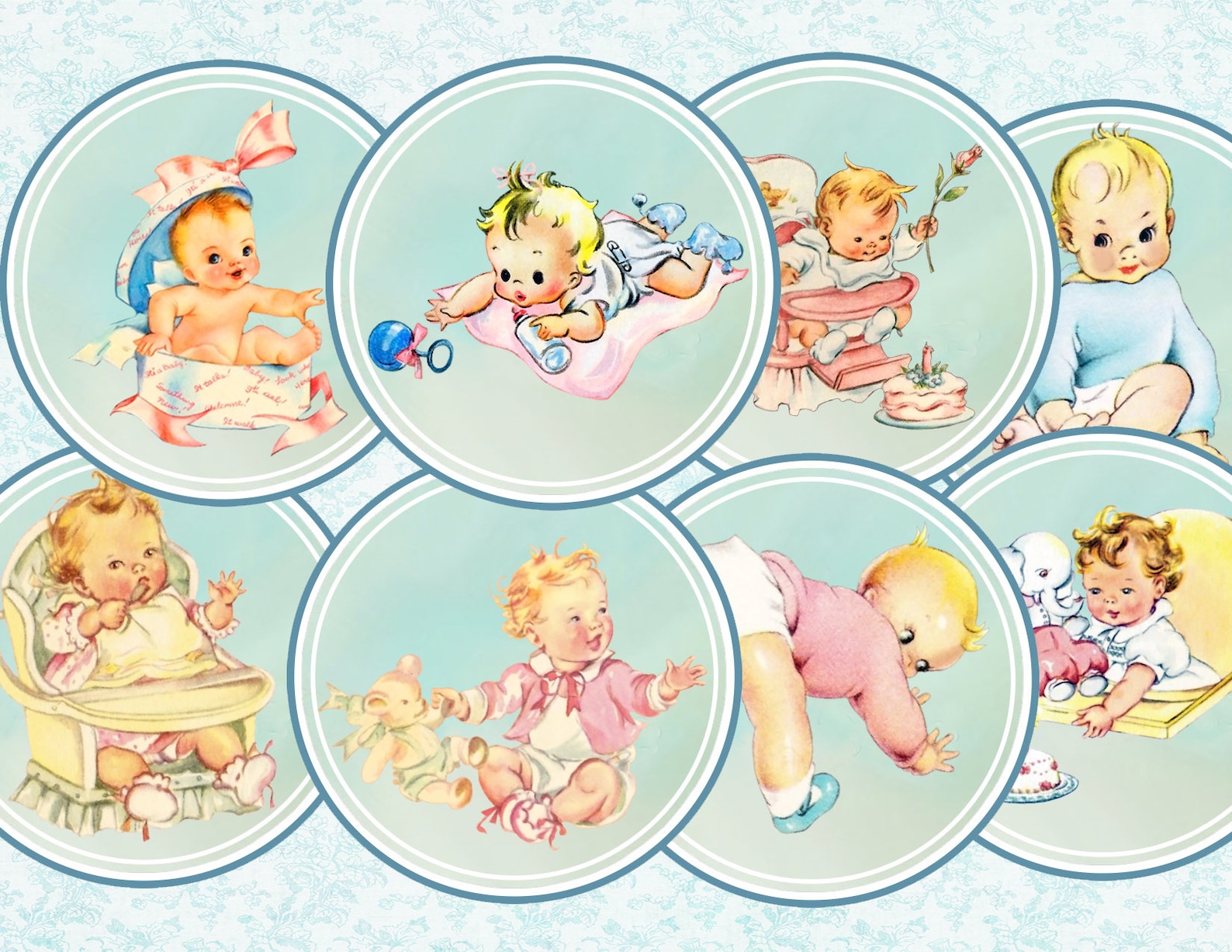 Cute Baby Clipart Vintage Baby Collage Sheet Retro Baby - Etsy Ireland