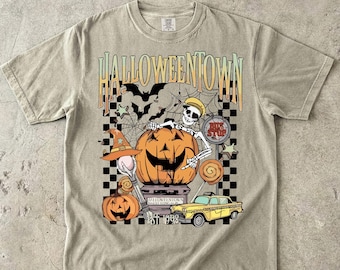 Comfort Colors Vintage Halloween Town Est 1988 Shirt, Retro Pumpkin T-shirt, Spooky Season Tee, Halloween Lover Gift, Fall Graphic Outfit