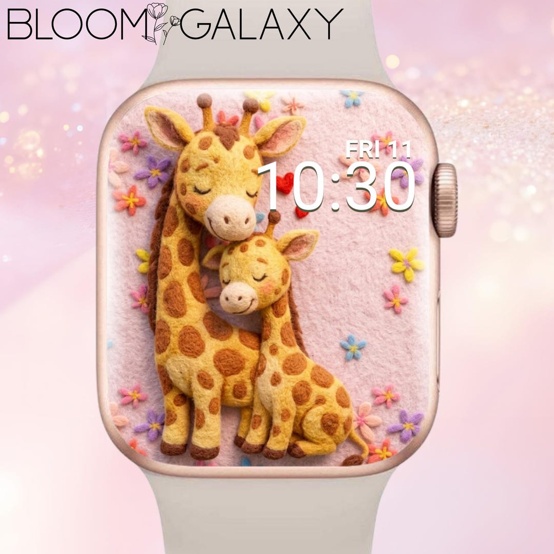 Adorable Giraffe Apple Watch Wallpaper, 3D Giraffe Apple Watch Face, 3D ...