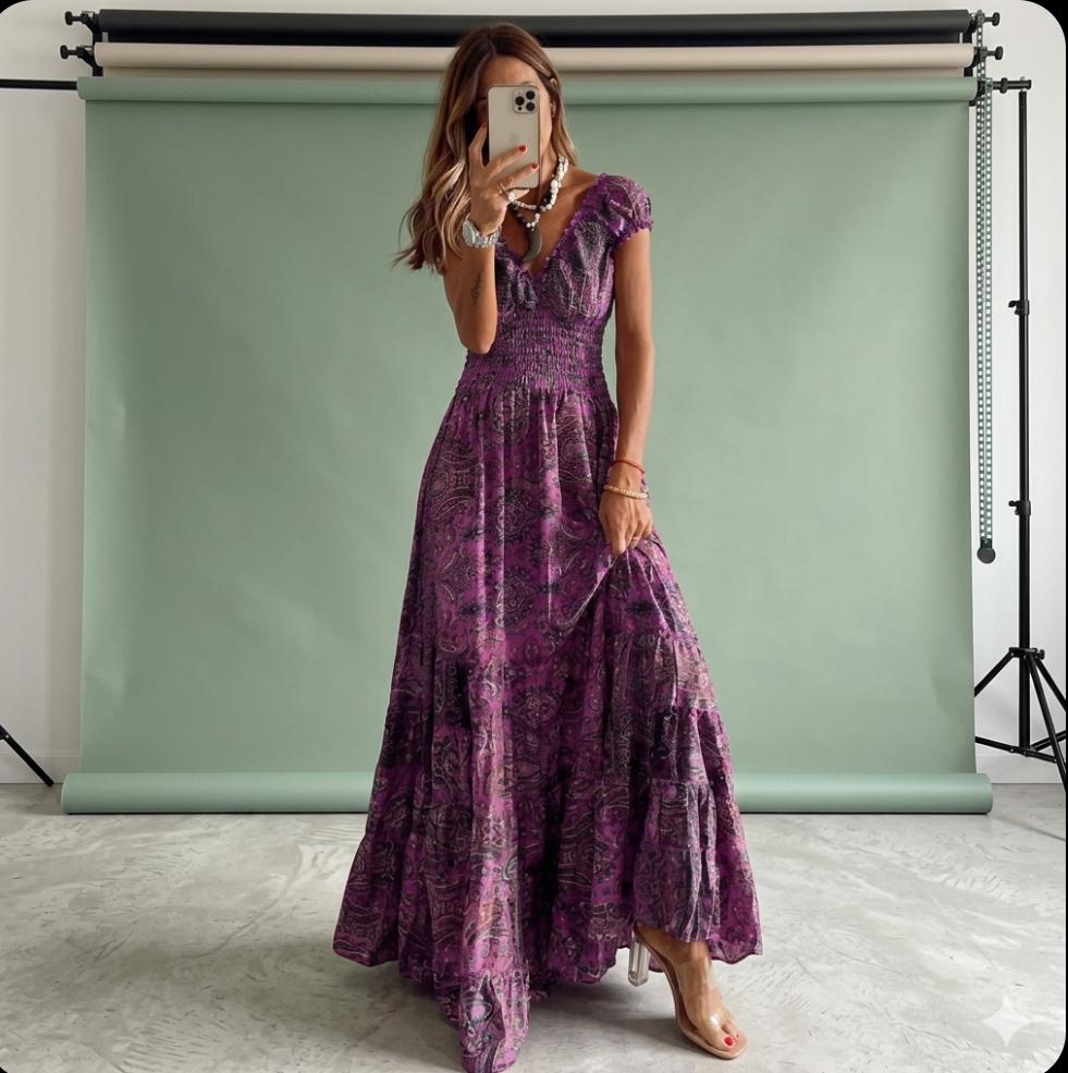 gray and purple dress Fancy Gray And Purple Dress Purple Tulle Lace High Neck Long Prom Dress With Illusion Neckline