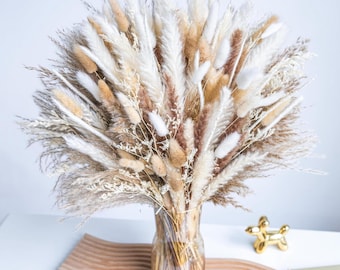 Ramo de decoración bohemia de 220 piezas de hierba de la Pampa seca natural
